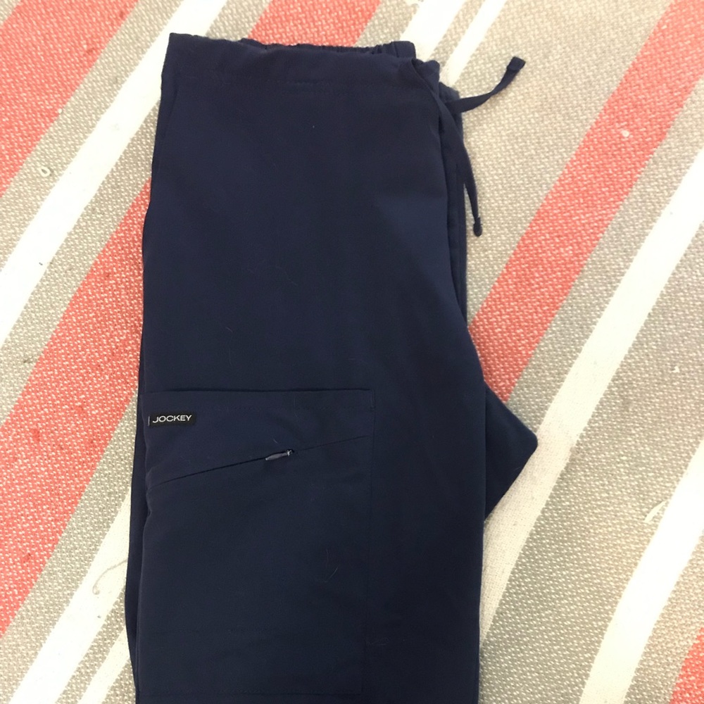 Navy Jockey Drawstring Scrub Pants